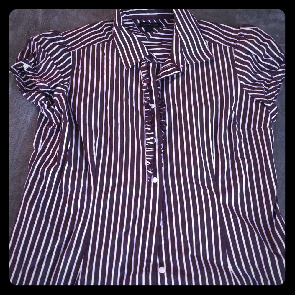 Purple and white striped women’s blouse